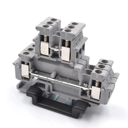 QUKJ-2.5M/2-2 MBKKB2,5 Mini Feed-through Screw Connection Din Rail Terminal Block 4-Contacts 500V 24A  0.2-2.5mm² NS 15, NS 35