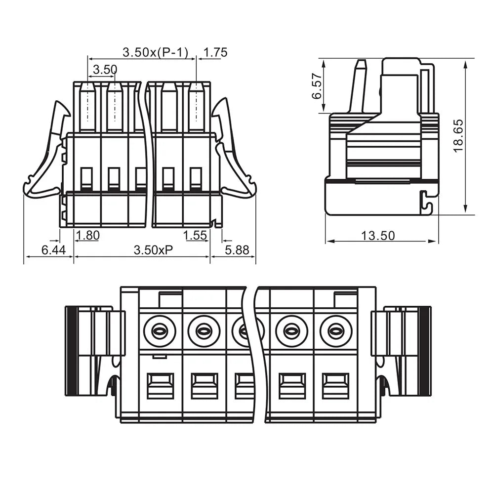 QPN-350L  350mm  IP20  PA66  160V 10A  Terminal Block Connector Rated Terminal Block