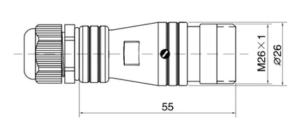 PC24F-10K PC Pipe Butting Type Backward Installed Socket K 24mm 250V Metal Circular Aviation Connector  6/10/12/19 PIN