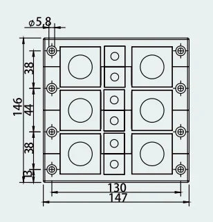 QITAI Nylon CES 24/27-2ET Six-layer Sealing Frame Pre-Cut Cable Entry Plate for Small Middle Grommets