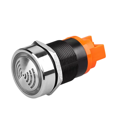QDN22FM-QR Indicator Light Flash Acousto Optic Metal Buzzer DC5V DC12V DC24V AC220V 22mm Intermittent Sound Acousto-optic Buzzer