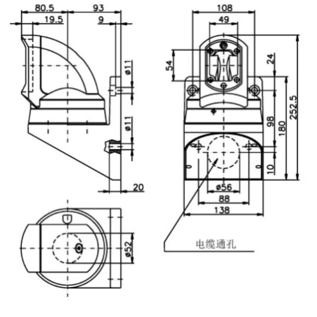 QITAI 65.90.110.00 Support for Arm System Die Casting Aluminium Alloy Cantilever Assembly for 60*90 Tube
