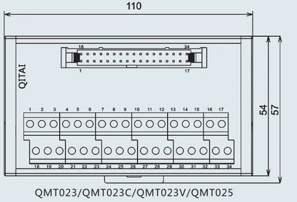QMT023V 34 PIN Input Output Small Size European General Use MIL Wire Connector Electric Terminal Block Module