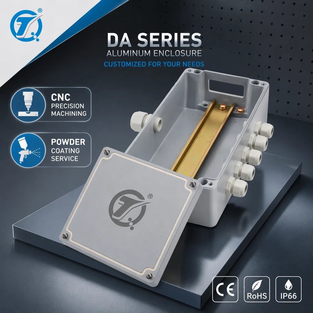 DA Series Custom Aluminum Junction Box IP66 Die-cast Metal Enclosure with CNC Drilling Powder Coating Service for Power Control