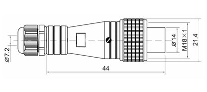 PC16F-2A  Butting Type Socket K 16mm 5A 250V Metal Circular Aviation Connector Waterproof for Aviation 2-9 PIN
