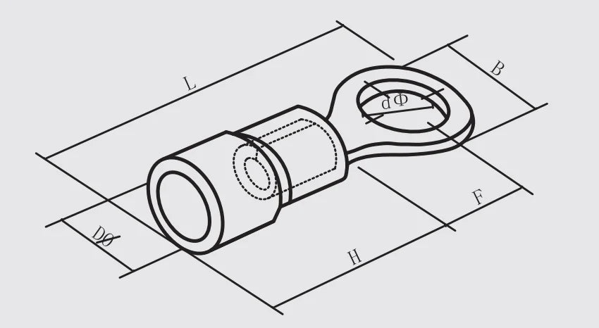 RV1.25-3 Insulated Copper Ring Terminal Electrical Wire Crimp Connector for Cable Harness for Industrial Automation