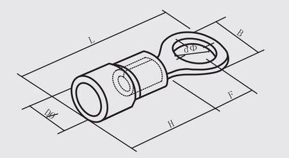 RV1.25-3 Insulated Copper Ring Terminal Electrical Wire Crimp Connector for Cable Harness for Industrial Automation