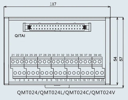 QMT024 European General Use 40-Pin MIL Wire Connector Electric Terminal Block Module Small Size Input Output