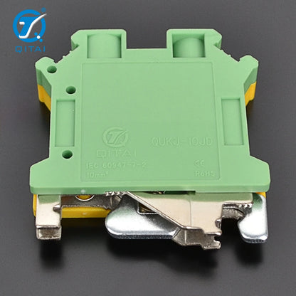 QUKJ-10JD USLKG 10 Earthing Terminal Block Ground Electrical Terminal Din Rail Terminal Block Grounding Terminal Connector
