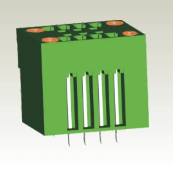 QSD-381VF  3.81MM Double Layer Terminal Block Connector 2P-24P PCB Plug-in Type Green Terminal Block with Flange