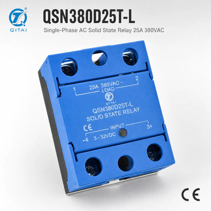 QSN380D25T-L Single Phase SSR 25A 380VAC DC Control TRIAC Zero Crossing Opto Isolated for Temperature Control Furnace