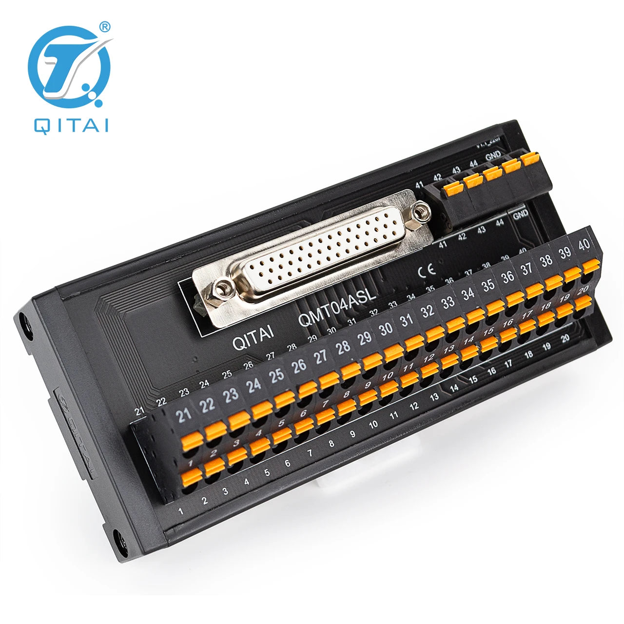 QMT04ASL High Quality Gold-Plated 44P Female D-SUB (RS323) Spring Terminal Block Automotive PLC Connector 2A Max Continuous Amp