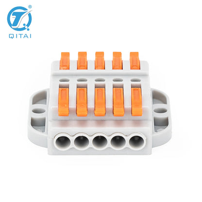 KV233-500T-5P 5P 250V 32A Lever Terminals Orange Mini Quick Connector Splicing Terminal Independent Management Wire Conductor