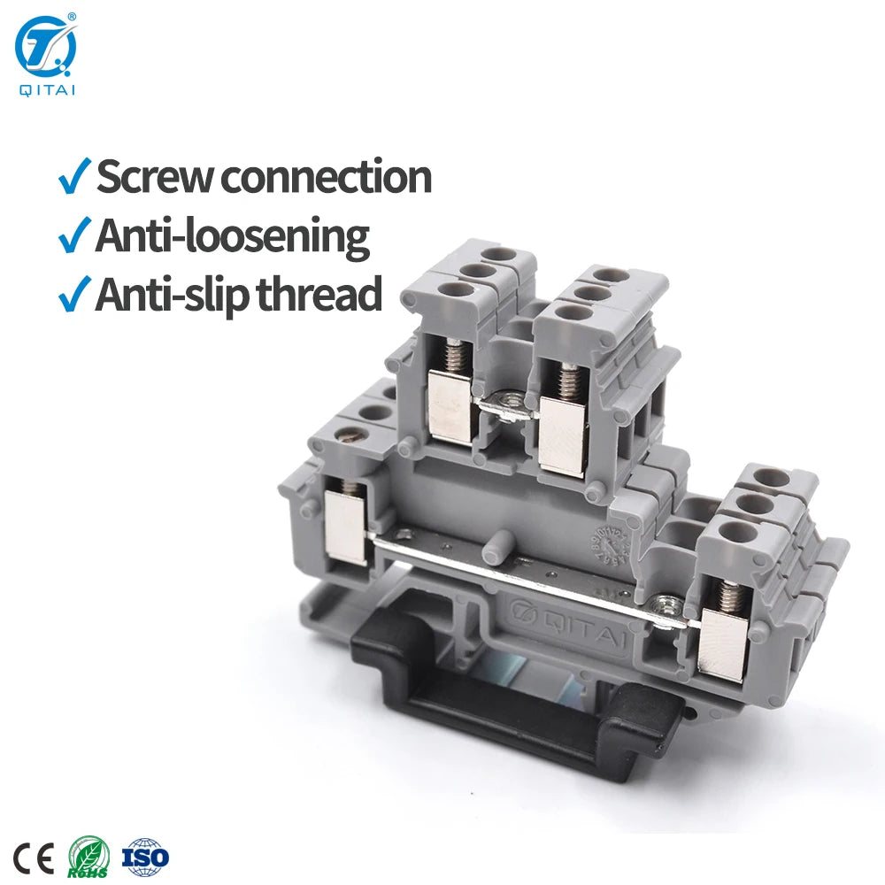 QUKJ-2.5M/2-2 UKK 3 - Double-level Terminal Block 500v 24A 2.5mm2 Two Layer Connectors for Industrial Automation Control