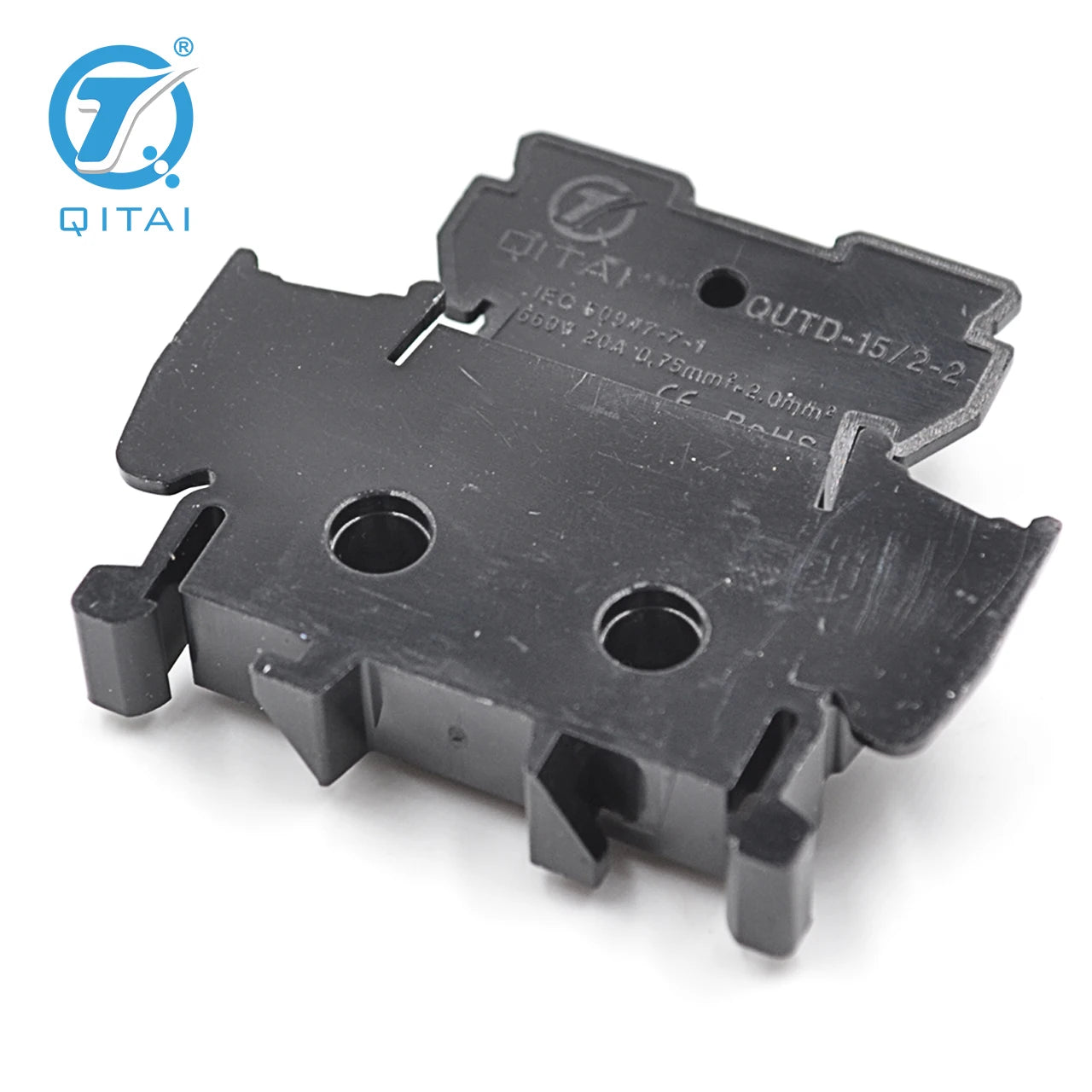 QUTD-15/2-2 TBD-10 Double-Level Screw Din Rail Terminal Block 4-Contacts with Brass PC for Power Distribution and Equipment