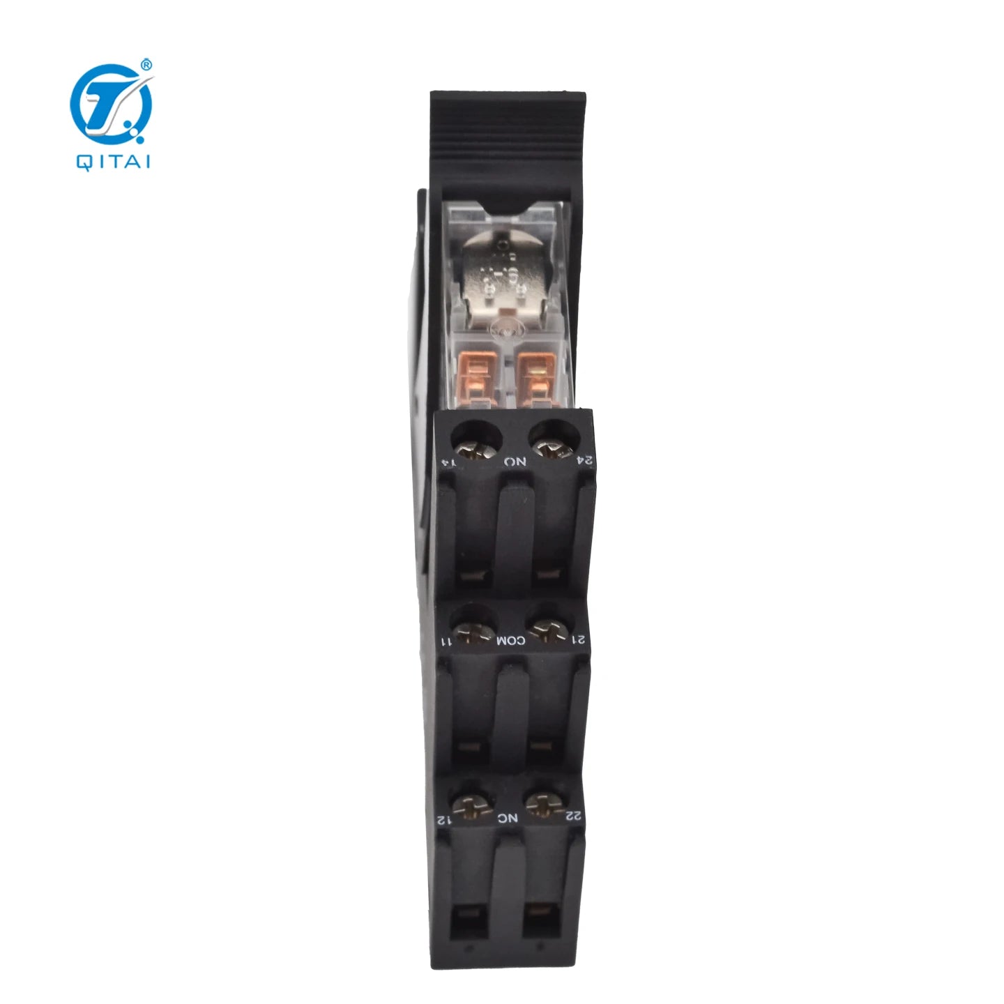 QMY437 Generic Din Rail Relay Module  DC AC Power Relay Module with Transparent Housing 10A 300V With Relay Base and Led Lights