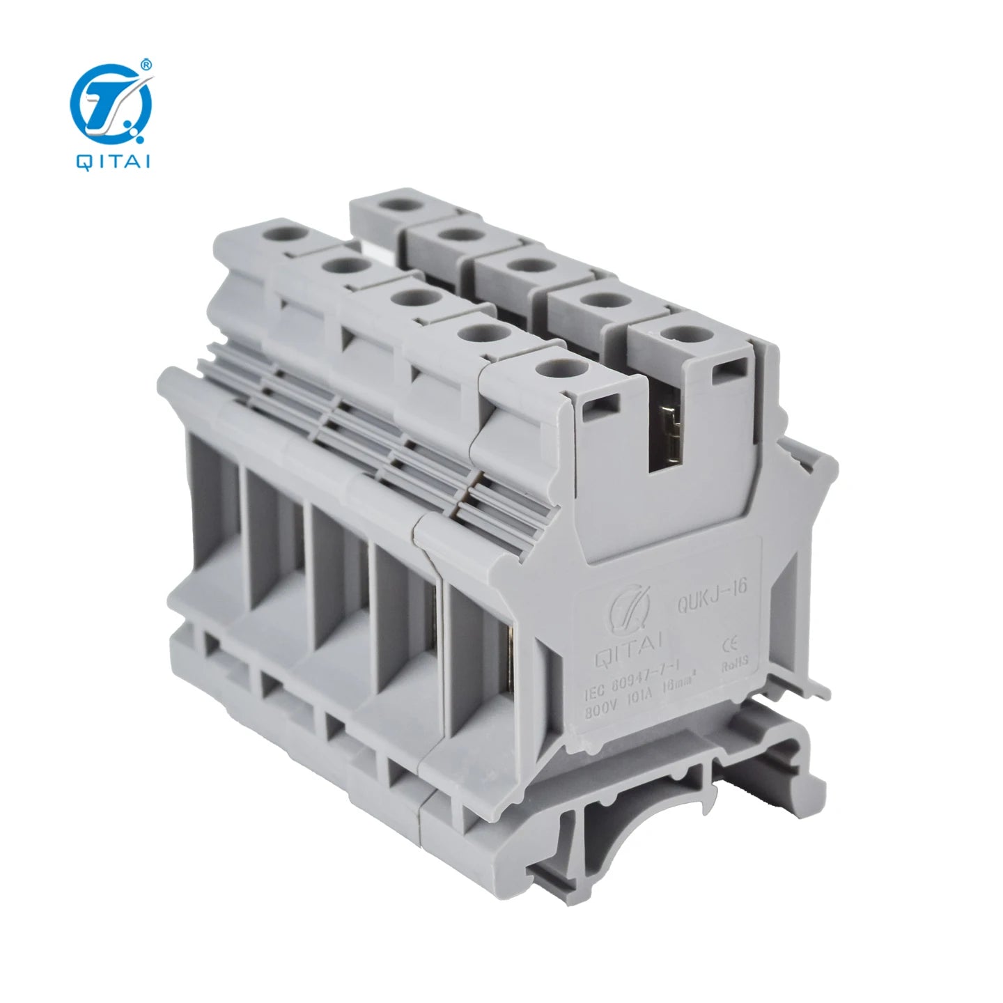 QUKJ-16 UK16N Cheaper 800V 76A 4-16mm Copper 2-Contact Grey Screw-type DIN-rail Mounting Automotive Feed-through Terminal