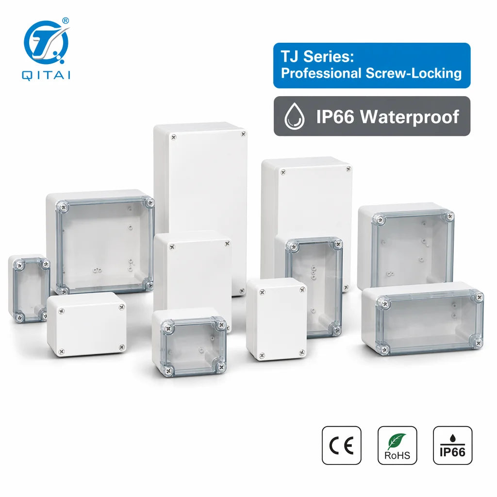 TJ-PG Series PC Grey Junction Box IP66 Dustproof Watertight Electrical Enclosure Screw Lid for Outdoor Industrial Terminal Box