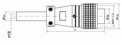 QITAI P40F-32A Power Cable Type Backward Installed Plug 40mm 250V Metal Circular Aviation Connector Waterproof 5/9/15/26/31/32