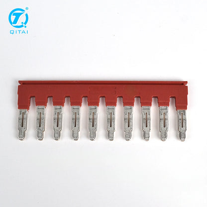 FBS10-10 Terminal Bridge Jumper Bar Electrical Busbar Jumper 10-Pole Terminal Jumper Red Terminal Connector Strip