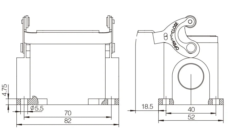 H6B-SG-1L-2M20 Heavy Duty Connector Compact Series Top Entry Protective Hoods