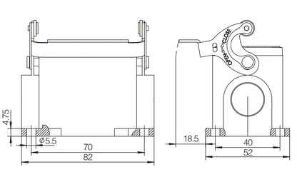 H6B-SG-1L-2M20 Heavy Duty Connector Compact Series Top Entry Protective Hoods