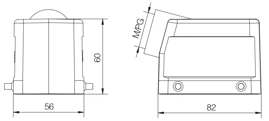 H32A-SK-4B-M25 Heavy Duty Connector Compact Series Top Entry Protective Hoods