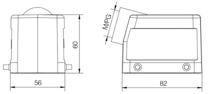 H32A-SK-4B-M25 Heavy Duty Connector Compact Series Top Entry Protective Hoods
